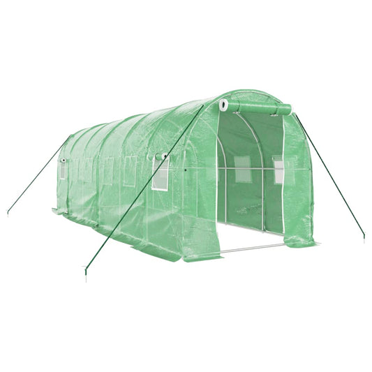 Greenhouse with Steel Frame Green 12 m² 6x2x2 m Greenhouse with Steel Frame Green 12 m² 6x2x2 m