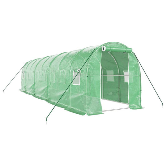 Greenhouse with Steel Frame Green 16 m² 8x2x2 m Greenhouse with Steel Frame Green 16 m² 8x2x2 m