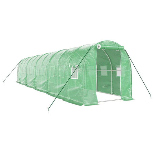 Greenhouse with Steel Frame Green 20 m² 10x2x2 m Greenhouse with Steel Frame Green 20 m² 10x2x2 m
