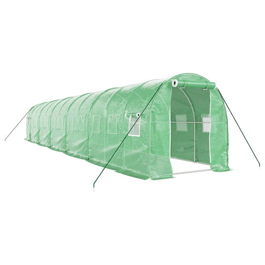 Greenhouse with Steel Frame Green 24 m² 12x2x2 m Greenhouse with Steel Frame Green 24 m² 12x2x2 m