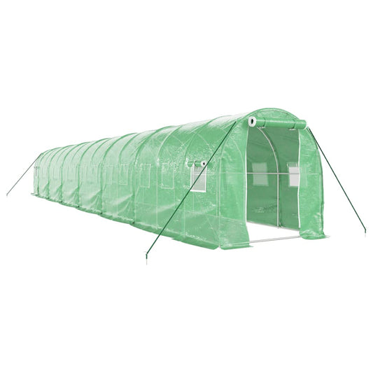 Greenhouse with Steel Frame Green 28 m² 14x2x2 m Greenhouse with Steel Frame Green 28 m² 14x2x2 m