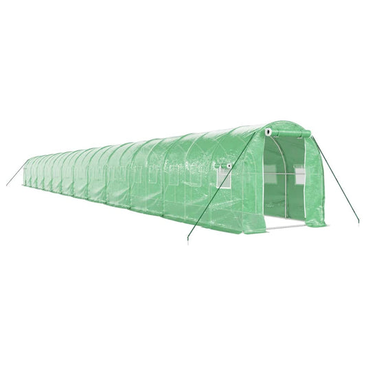 Greenhouse with Steel Frame Green 48m² 24x2x2 m Greenhouse with Steel Frame Green 48m² 24x2x2 m