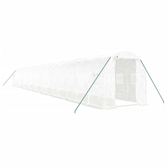 Greenhouse with Steel Frame White 36 m² 18x2x2 m Greenhouse with Steel Frame White 36 m² 18x2x2 m