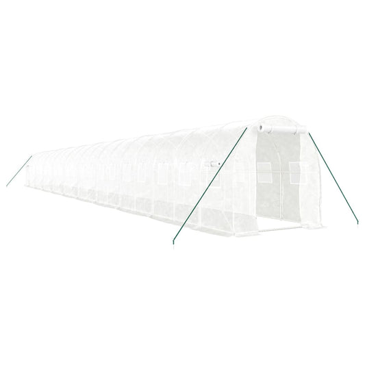 Greenhouse with Steel Frame White 40 m² 20x2x2 m Greenhouse with Steel Frame White 40 m² 20x2x2 m