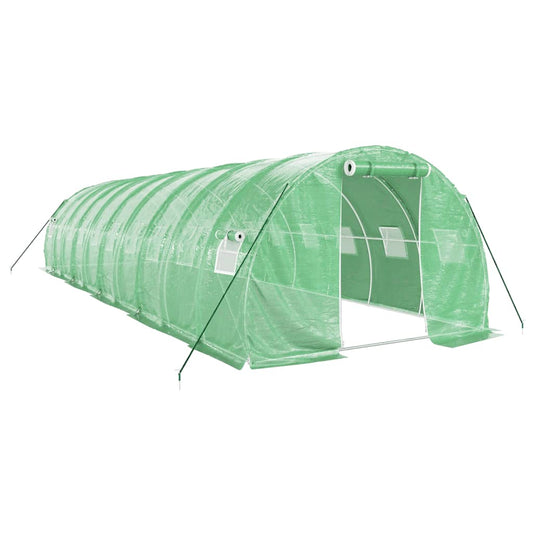 Greenhouse with Steel Frame Green 30 m² 10x3x2 m Greenhouse with Steel Frame Green 30 m² 10x3x2 m