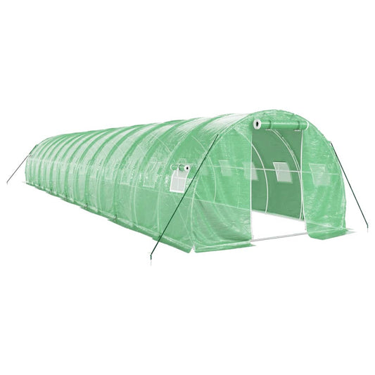 Greenhouse with Steel Frame Green 42 m² 14x3x2 m Greenhouse with Steel Frame Green 42 m² 14x3x2 m