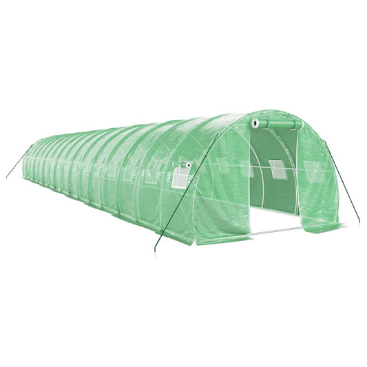 Greenhouse with Steel Frame Green 48 m² 16x3x2 m Greenhouse with Steel Frame Green 48 m² 16x3x2 m
