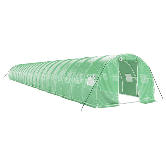 Greenhouse with Steel Frame Green 66 m² 22x3x2 m Greenhouse with Steel Frame Green 66 m² 22x3x2 m