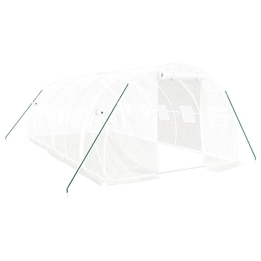 Greenhouse with Steel Frame White 18 m² 6x3x2 m Greenhouse with Steel Frame White 18 m² 6x3x2 m