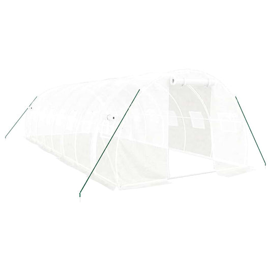 Greenhouse with Steel Frame White 24 m² 8x3x2 m Greenhouse with Steel Frame White 24 m² 8x3x2 m