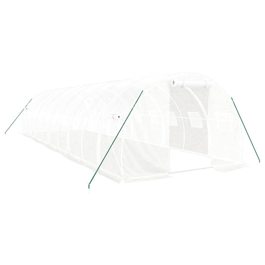 Greenhouse with Steel Frame White 30 m² 10x3x2 m Greenhouse with Steel Frame White 30 m² 10x3x2 m