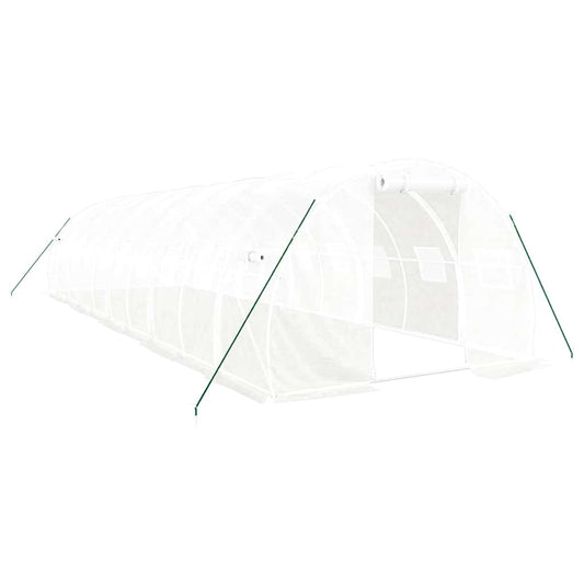 Greenhouse with Steel Frame White 30 m² 10x3x2 m Greenhouse with Steel Frame White 30 m² 10x3x2 m