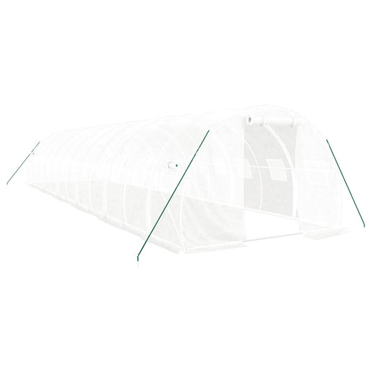 Greenhouse with Steel Frame White 36 m² 12x3x2 m Greenhouse with Steel Frame White 36 m² 12x3x2 m