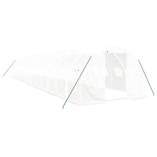 Greenhouse with Steel Frame White 42 m² 14x3x2 m Greenhouse with Steel Frame White 42 m² 14x3x2 m