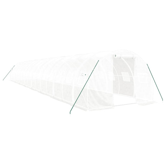 Greenhouse with Steel Frame White 48 m² 16x3x2 m Greenhouse with Steel Frame White 48 m² 16x3x2 m