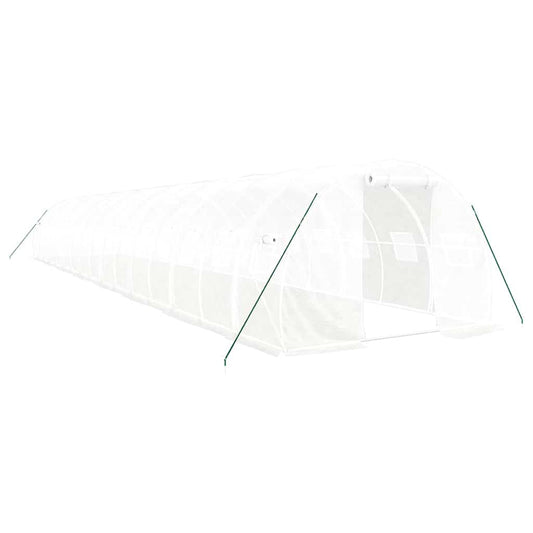 Greenhouse with Steel Frame White 48 m² 16x3x2 m Greenhouse with Steel Frame White 48 m² 16x3x2 m