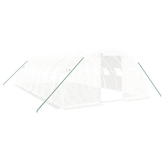 Greenhouse with Steel Frame White 32 m² 8x4x2 m Greenhouse with Steel Frame White 32 m² 8x4x2 m