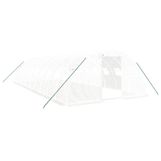 Greenhouse with Steel Frame White 40 m² 10x4x2 m Greenhouse with Steel Frame White 40 m² 10x4x2 m