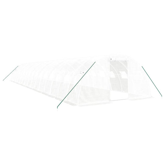 Greenhouse with Steel Frame White 64 m² 16x4x2 m Greenhouse with Steel Frame White 64 m² 16x4x2 m