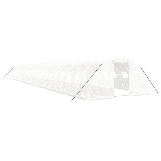 Greenhouse with Steel Frame White 96 m² 24x4x2 m Greenhouse with Steel Frame White 96 m² 24x4x2 m