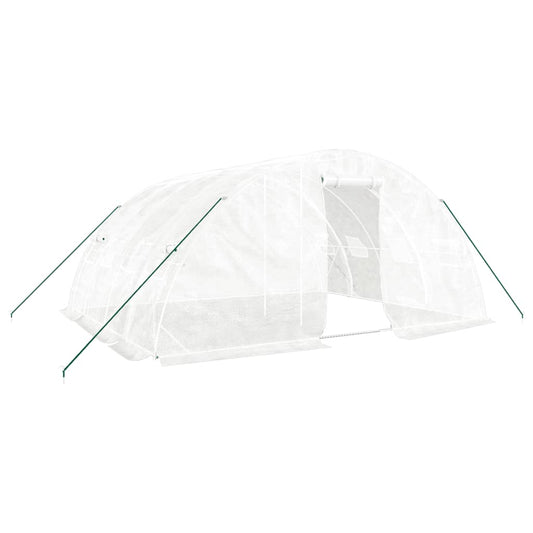 Greenhouse with Steel Frame White 20 m² 5x4x2.3 m Greenhouse with Steel Frame White 20 m² 5x4x2.3 m