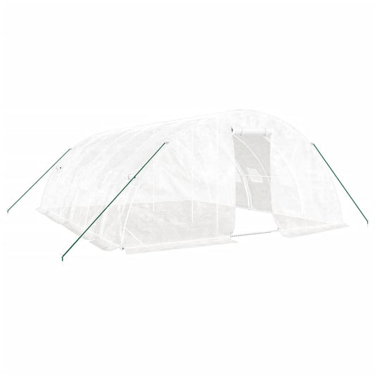 Greenhouse with Steel Frame White 30 m² 6x5x2.3 m Greenhouse with Steel Frame White 30 m² 6x5x2.3 m