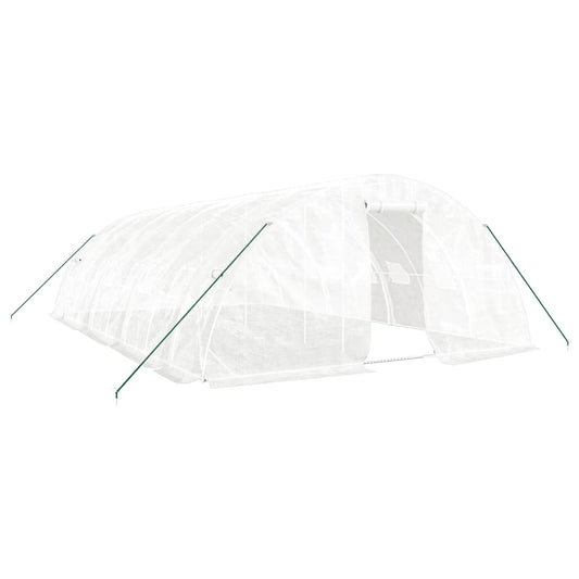 Greenhouse with Steel Frame White 40 m² 8x5x2,3 m Greenhouse with Steel Frame White 40 m² 8x5x2,3 m