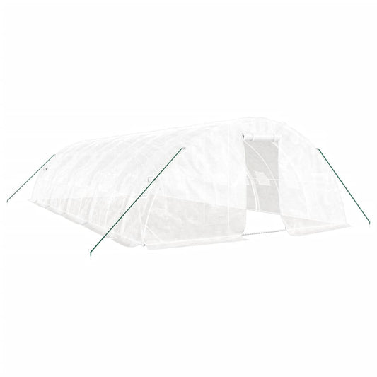 Greenhouse with Steel Frame White 50 m² 10x5x2.3 m Greenhouse with Steel Frame White 50 m² 10x5x2.3 m