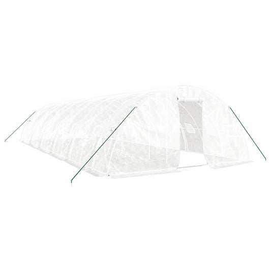 Greenhouse with Steel Frame White 60 m² 12x5x2.3 m Greenhouse with Steel Frame White 60 m² 12x5x2.3 m
