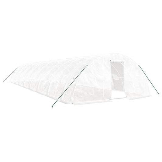 Greenhouse with Steel Frame White 80 m² 16x5x2.3 m Greenhouse with Steel Frame White 80 m² 16x5x2.3 m