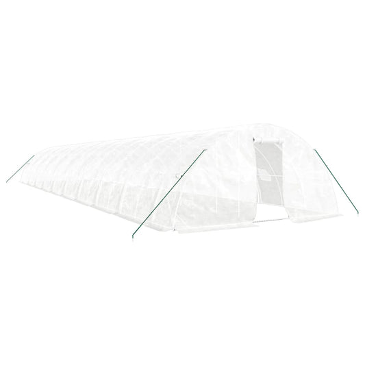 Greenhouse with Steel Frame White 100 m² 20x5x2.3 m Greenhouse with Steel Frame White 100 m² 20x5x2.3 m
