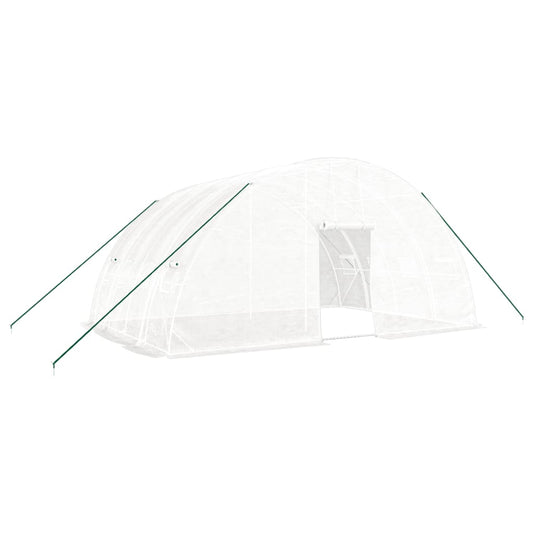 Greenhouse with Steel Frame White 24 m² 6x4x2.85 m Greenhouse with Steel Frame White 24 m² 6x4x2.85 m