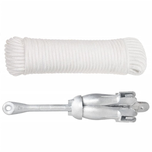 Folding Anchor with Rope Silver 4 kg Hot Dip Galvanized Cast Iron Folding Anchor with Rope Silver 4 kg Hot Dip Galvanized Cast Iron