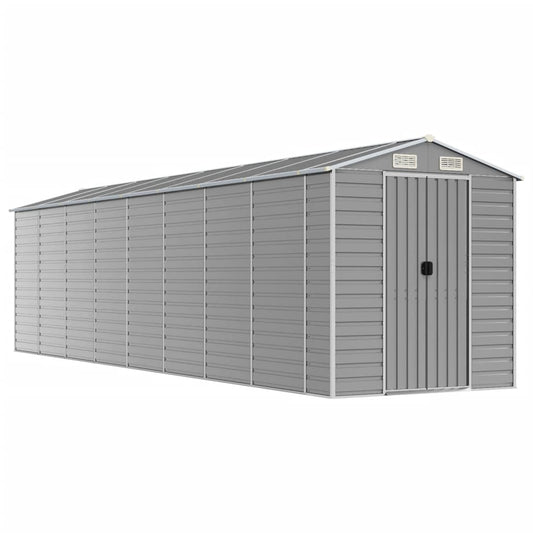 Garden Shed Light Grey 191x725x198 cm Galvanised Steel Garden Shed Light Grey 191x725x198 cm Galvanised Steel