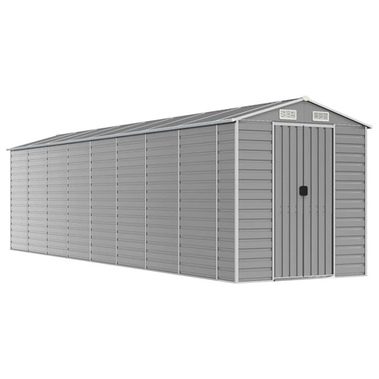 Garden Shed Light Grey 191x810x198 cm Galvanised Steel Garden Shed Light Grey 191x810x198 cm Galvanised Steel