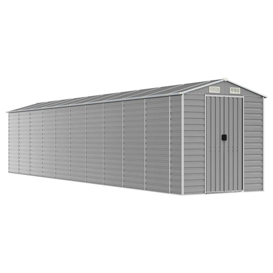 Garden Shed Light Grey 191x895x198 cm Galvanised Steel Garden Shed Light Grey 191x895x198 cm Galvanised Steel