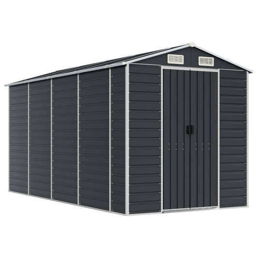 Garden Shed Anthracite 191x385x198 cm Galvanised Steel Garden Shed Anthracite 191x385x198 cm Galvanised Steel