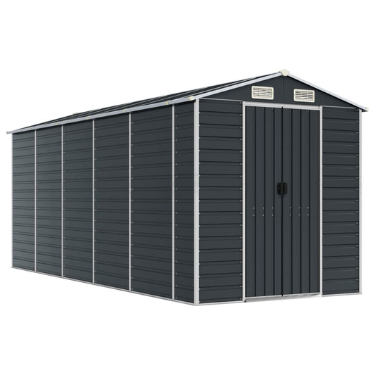 Garden Shed Anthracite 191x470x198 cm Galvanised Steel Garden Shed Anthracite 191x470x198 cm Galvanised Steel