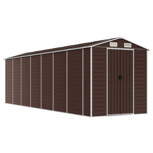 Garden Shed Brown 191x640x198 cm Galvanised Steel Garden Shed Brown 191x640x198 cm Galvanised Steel
