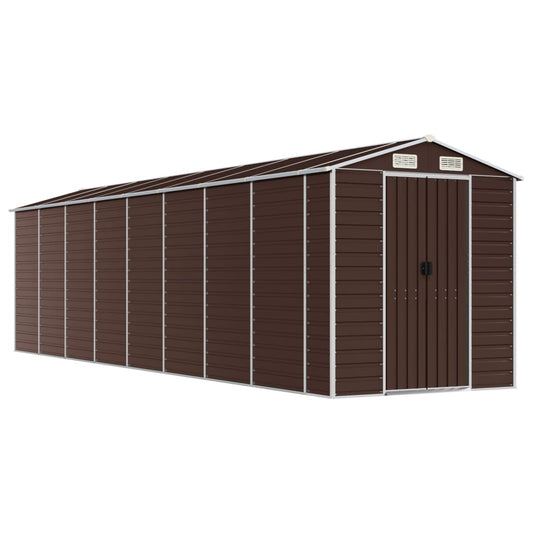Garden Shed Brown 191x725x198 cm Galvanised Steel Garden Shed Brown 191x725x198 cm Galvanised Steel