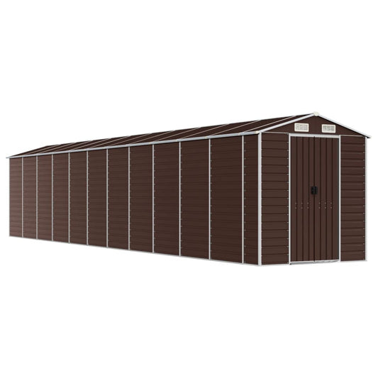 Garden Shed Brown 191x980x198 cm Galvanised Steel Garden Shed Brown 191x980x198 cm Galvanised Steel