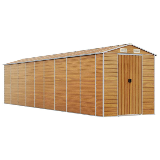 Garden Shed Light Brown 191x810x198 cm Galvanised Steel Garden Shed Light Brown 191x810x198 cm Galvanised Steel