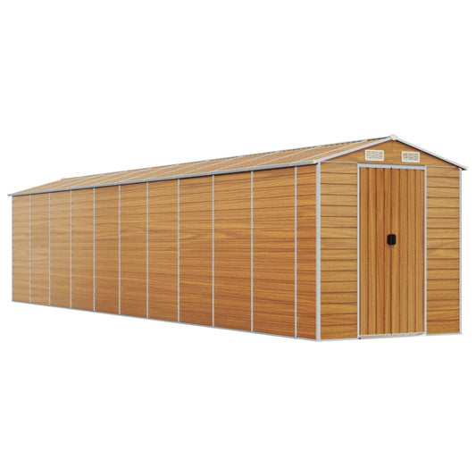 Garden Shed Light Brown 191x895x198 cm Galvanised Steel Garden Shed Light Brown 191x895x198 cm Galvanised Steel