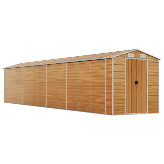 Garden Shed Light Brown 191x980x198 cm Galvanised Steel Garden Shed Light Brown 191x980x198 cm Galvanised Steel