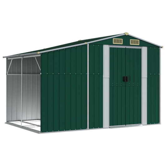 Garden Shed Green 277x192.5x179 cm Galvanised Steel Garden Shed Green 277x192.5x179 cm Galvanised Steel