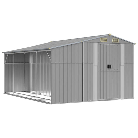 Garden Shed Grey 277x365.5x179 cm Galvanised Steel Garden Shed Grey 277x365.5x179 cm Galvanised Steel