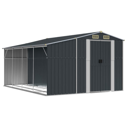 Garden Shed Anthracite 277x365.5x179 cm Galvanised Steel Garden Shed Anthracite 277x365.5x179 cm Galvanised Steel