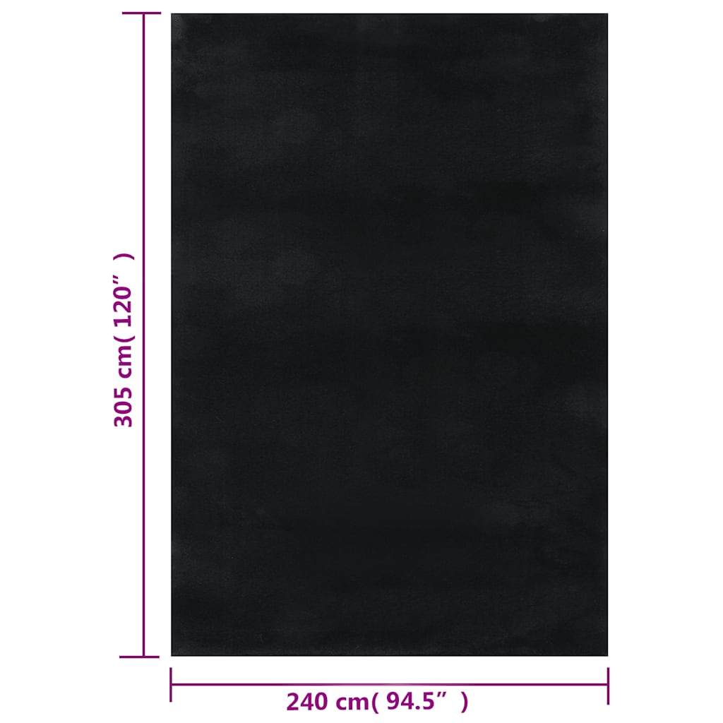 Shaggy Rug Black 240x305 cm Polyester