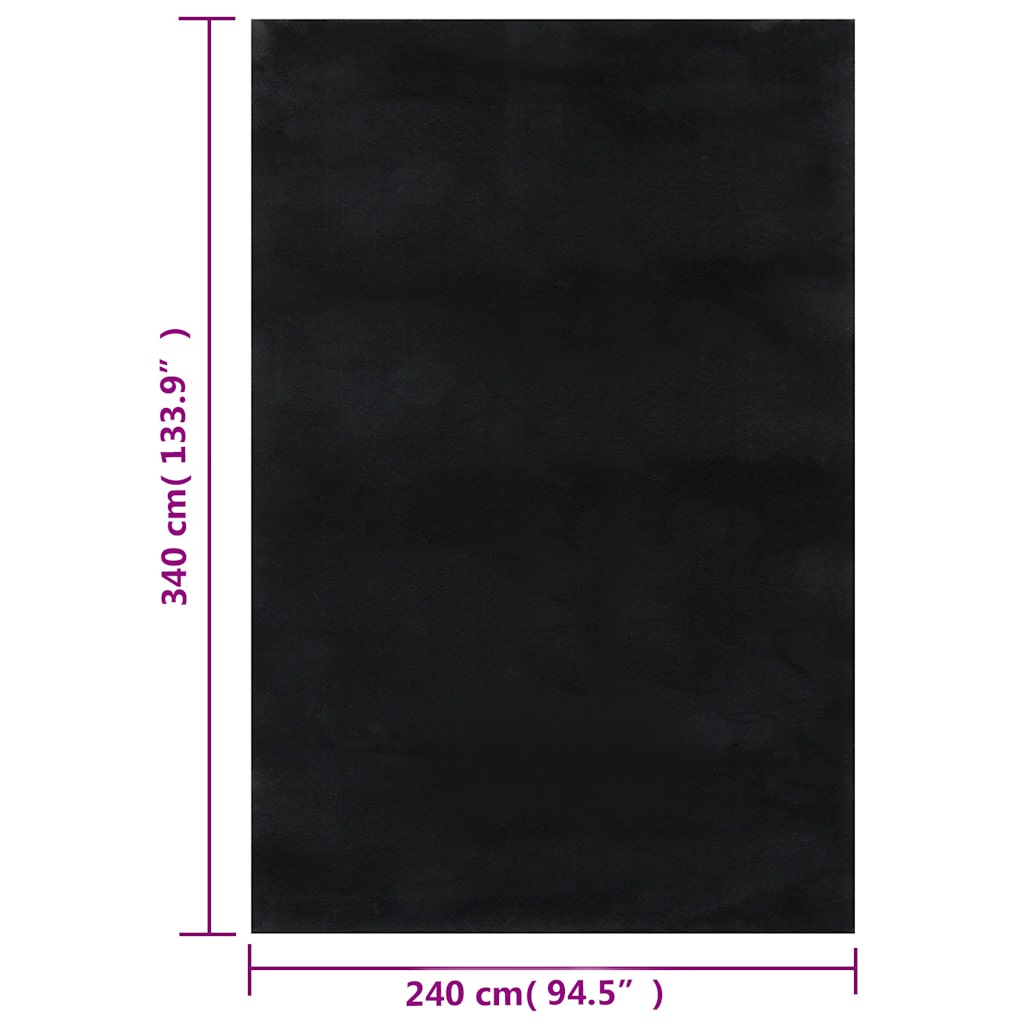 Shaggy Rug Black 240x340 cm Polyester