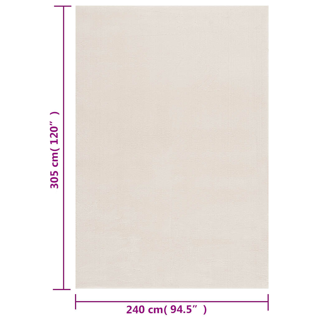Shaggy Rug Cream White 240x305 cm Polyester